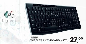 Aanbiedingen Wireless keyboard k270 - Logitech - Geldig van 23/10/2015 tot 08/12/2015 bij Supra Bazar