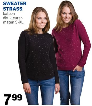 Aanbiedingen Sweater strass - Huismerk - Action - Geldig van 23/10/2015 tot 30/11/2015 bij Action
