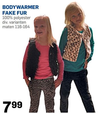 Aanbiedingen Bodywarmer fake fur - Huismerk - Action - Geldig van 23/10/2015 tot 30/11/2015 bij Action