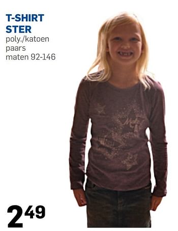 Aanbiedingen T-shirt ster - Huismerk - Action - Geldig van 23/10/2015 tot 30/11/2015 bij Action