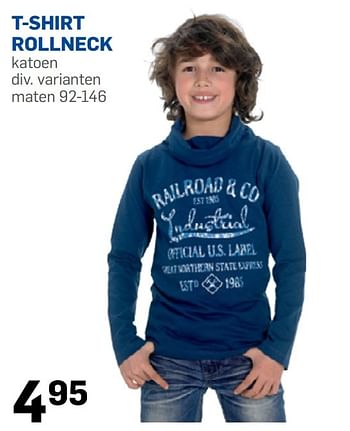Aanbiedingen T-shirt rollneck - Huismerk - Action - Geldig van 23/10/2015 tot 30/11/2015 bij Action