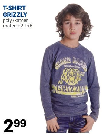 Aanbiedingen T-shirt grizzly - Huismerk - Action - Geldig van 23/10/2015 tot 30/11/2015 bij Action