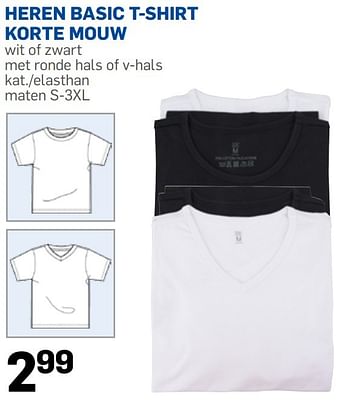 Aanbiedingen Heren basic t-shirt korte mouw - Huismerk - Action - Geldig van 23/10/2015 tot 30/11/2015 bij Action