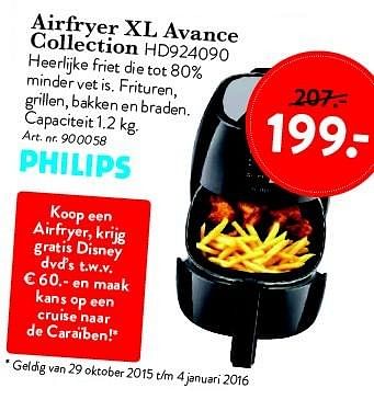 Aanbiedingen Philips airfryer xl avance collection hd924090 - Philips - Geldig van 23/10/2015 tot 15/11/2015 bij Cook & Co