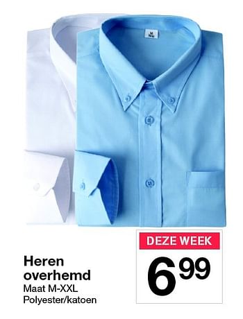 Aanbiedingen Heren overhemd - Huismerk - Zeeman  - Geldig van 31/10/2015 tot 07/11/2015 bij Zeeman