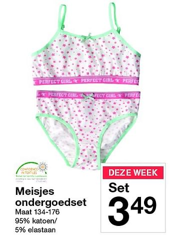 Aanbiedingen Meisjes ondergoedset - Huismerk - Zeeman  - Geldig van 31/10/2015 tot 07/11/2015 bij Zeeman