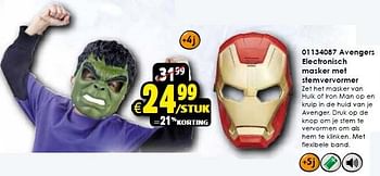 Aanbiedingen Avengers electronisch masker met stemvervormer - Marvel - Geldig van 31/10/2015 tot 08/11/2015 bij ToyChamp