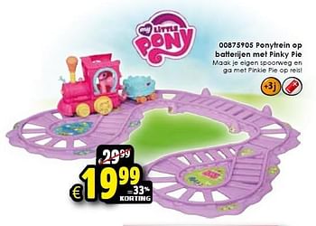 Aanbiedingen Ponytrein op batterijen met pinky pie - My Little Pony - Geldig van 31/10/2015 tot 08/11/2015 bij ToyChamp