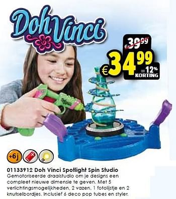 Aanbiedingen Doh vinci spotlight spin studio - DohVinci - Geldig van 31/10/2015 tot 08/11/2015 bij ToyChamp
