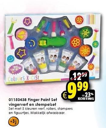 Aanbiedingen Finger paint set vingerverf en stempelset - Huismerk - Toychamp - Geldig van 31/10/2015 tot 08/11/2015 bij ToyChamp