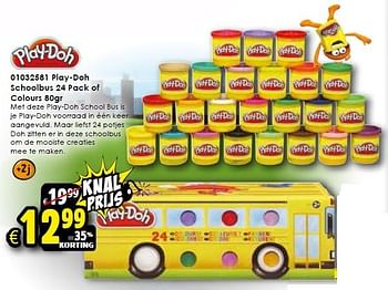 Aanbiedingen Play-doh schoolbus 24 pack of colours 80gr - Play-Doh - Geldig van 31/10/2015 tot 08/11/2015 bij ToyChamp