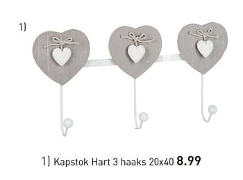 Aanbiedingen Kapstok hart 3 haaks - Huismerk - Multi Bazar - Geldig van 03/11/2015 tot 25/12/2015 bij Multi Bazar