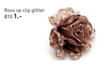 Aanbiedingen Roos op clip glitter - Huismerk - Multi Bazar - Geldig van 03/11/2015 tot 25/12/2015 bij Multi Bazar