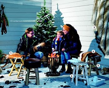 Aanbiedingen Lumberjack round stool - Huismerk - Multi Bazar - Geldig van 03/11/2015 tot 25/12/2015 bij Multi Bazar