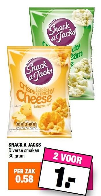 Aanbiedingen Snack a jacks tasty crispy crunchy cheese - Snack a Jacks - Geldig van 02/11/2015 tot 15/11/2015 bij Big Bazar