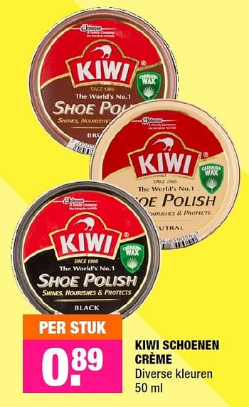 Aanbiedingen Kiwi schoenen crème - Kiwi - Geldig van 02/11/2015 tot 15/11/2015 bij Big Bazar