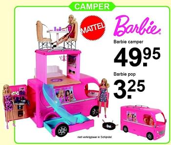 Aanbiedingen Barbie camper - Mattel - Geldig van 08/11/2015 tot 29/11/2015 bij Van Cranenbroek
