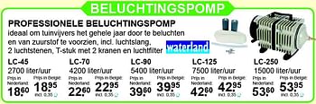 Aanbiedingen Waterland professionele beluchtingspomp lc-45 - Waterland - Geldig van 08/11/2015 tot 29/11/2015 bij Van Cranenbroek