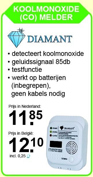 Aanbiedingen Koolmonoxide (co) melder - Diamant - Geldig van 08/11/2015 tot 29/11/2015 bij Van Cranenbroek