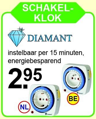 Aanbiedingen Schakelklok - Diamant - Geldig van 08/11/2015 tot 29/11/2015 bij Van Cranenbroek
