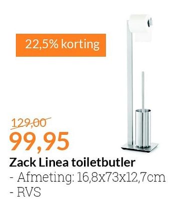 Aanbiedingen Zack linea toiletbutler - Zack - Geldig van 01/11/2015 tot 30/11/2015 bij Sanitairwinkel