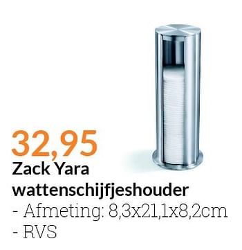 Aanbiedingen Zack yara wattenschijfjeshouder - Zack - Geldig van 01/11/2015 tot 30/11/2015 bij Sanitairwinkel