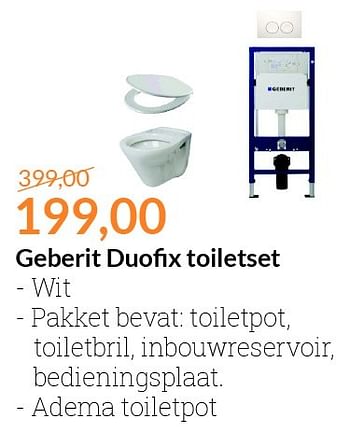 Aanbiedingen Geberit duofix toiletset - Geberit - Geldig van 01/11/2015 tot 30/11/2015 bij Sanitairwinkel