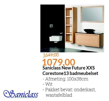 Aanbiedingen Saniclass new future xxs corestone13 badmeubelset - Saniclass - Geldig van 01/11/2015 tot 30/11/2015 bij Sanitairwinkel