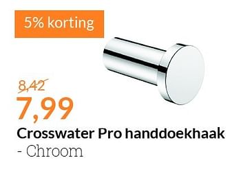 Aanbiedingen Crosswater pro handdoekhaak - Crosswater - Geldig van 01/11/2015 tot 30/11/2015 bij Sanitairwinkel