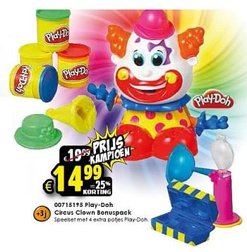 Aanbiedingen Play-doh circus clown bonuspack - Play-Doh - Geldig van 09/11/2015 tot 15/11/2015 bij ToyChamp
