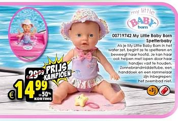 Aanbiedingen My little baby born spetterbaby - Baby Born - Geldig van 09/11/2015 tot 15/11/2015 bij ToyChamp