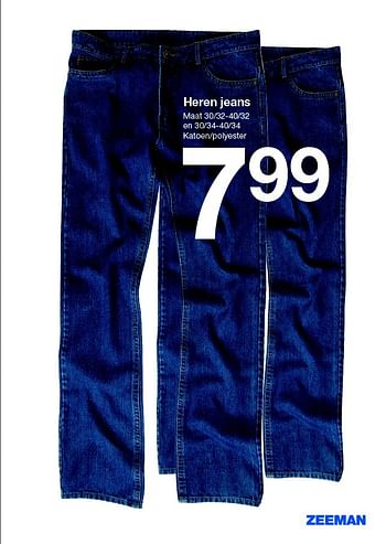 Aanbiedingen Heren jeans - Huismerk - Zeeman  - Geldig van 07/11/2015 tot 14/11/2015 bij Zeeman