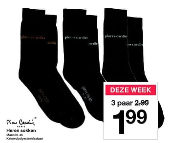Aanbiedingen Heren sokken - Pierre Cardin - Geldig van 07/11/2015 tot 14/11/2015 bij Zeeman