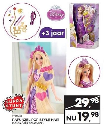 Aanbiedingen Rapunzel pop style hair - Disney - Geldig van 10/11/2015 tot 08/12/2015 bij Supra Bazar