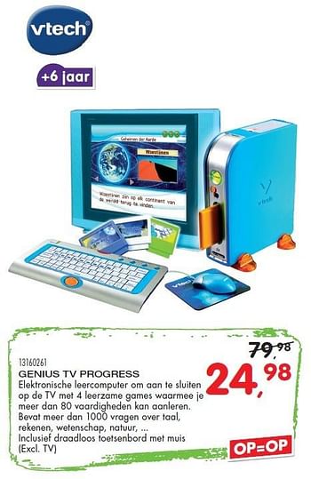 Aanbiedingen Genius tv progress - Vtech - Geldig van 10/11/2015 tot 08/12/2015 bij Supra Bazar