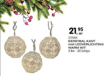 Aanbiedingen Kerstbal kant met ledverlichting warm wit - Huismerk - Supra Bazar - Geldig van 10/11/2015 tot 08/12/2015 bij Supra Bazar