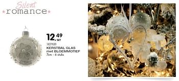 Aanbiedingen Kerstbal glas met bloemmotief - Huismerk - Supra Bazar - Geldig van 10/11/2015 tot 08/12/2015 bij Supra Bazar
