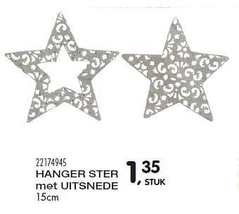 Aanbiedingen Hanger ster met uitsnede - Huismerk - Supra Bazar - Geldig van 10/11/2015 tot 08/12/2015 bij Supra Bazar