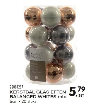 Aanbiedingen Kerstbal glas effen balanced whites mix - Huismerk - Supra Bazar - Geldig van 10/11/2015 tot 08/12/2015 bij Supra Bazar