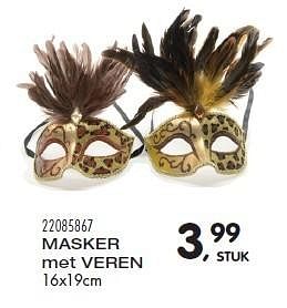 Aanbiedingen Masker met veren - Huismerk - Supra Bazar - Geldig van 10/11/2015 tot 08/12/2015 bij Supra Bazar