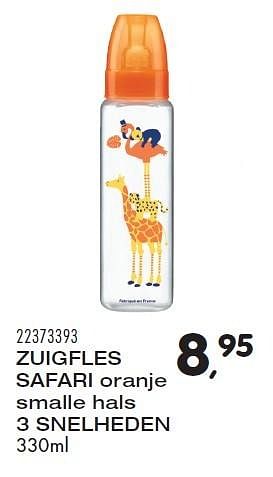 Aanbiedingen Zuigfles safari oranje smalle hals 3 snelheden - Dodie - Geldig van 10/11/2015 tot 08/12/2015 bij Supra Bazar