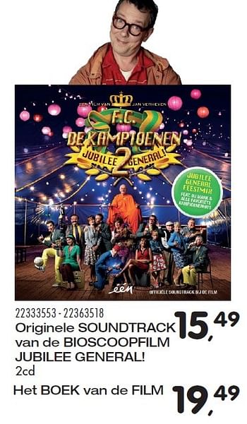 Aanbiedingen Originele soundtrack van de bioscoopfilm jubilee general! 2cd - Huismerk - Supra Bazar - Geldig van 10/11/2015 tot 08/12/2015 bij Supra Bazar
