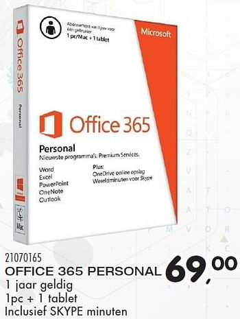 Aanbiedingen Office 365 personal - Microsoft - Geldig van 10/11/2015 tot 08/12/2015 bij Supra Bazar