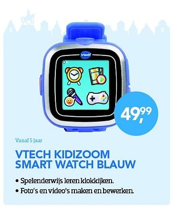 Aanbiedingen Vtech kidizoom smart watch blauw - Vtech - Geldig van 01/11/2015 tot 06/12/2015 bij Coolblue