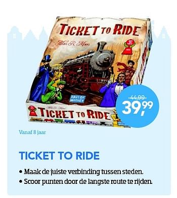 Aanbiedingen Ticket to ride - Days of Wonder - Geldig van 01/11/2015 tot 06/12/2015 bij Coolblue
