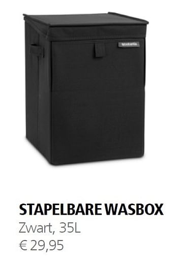 Aanbiedingen Stapelbare wasbox - Brabantia - Geldig van 30/11/2015 tot 31/12/2015 bij Multi Bazar