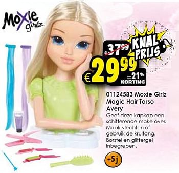 Aanbiedingen Moxie girlz magic hair torso avery - Moxie Girlz - Geldig van 14/11/2015 tot 22/11/2015 bij ToyChamp
