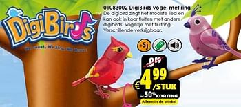 Aanbiedingen Digibirds vogel met ring - DigiBirds - Geldig van 14/11/2015 tot 22/11/2015 bij ToyChamp