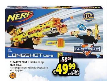 Aanbiedingen Nerf n-strike long shot cs-6 - Nerf - Geldig van 14/11/2015 tot 22/11/2015 bij ToyChamp