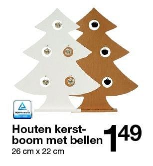 Aanbiedingen Sapin de noël en bois avec clochettes - Huismerk - Zeeman  - Geldig van 14/11/2015 tot 28/11/2015 bij Zeeman